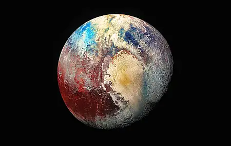 行星 空间 地球 冥王星 空间艺术 简单背景 黑色背景 AI艺术 电脑 4K高清壁纸 7680×4320