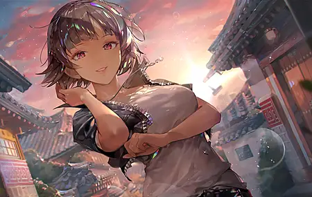 日落 角色 角色系列 动漫女孩 电脑 4K高清壁纸 3840×2160