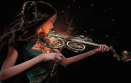 女性 小提琴 电脑 壁纸 8000×4500