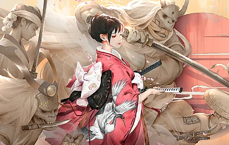 热门女人 幻想艺术 传统服装 武士 电脑 无水印壁纸 3840×2160