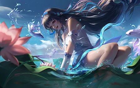 高清动漫 动漫女孩 电脑 无水印壁纸 5000×2546
