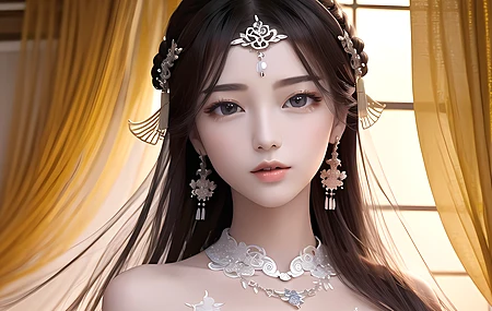 亚洲 女性 人工智能艺术 电脑 4K高清壁纸 4096×2560