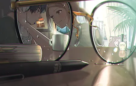动漫女孩 眼镜 动漫情侣 动漫男孩 电脑 4K高清壁纸 4093×2894