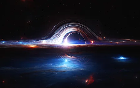 AI艺术 图片 插图 科幻 空间 空间艺术 黑洞 事件视界 星星 极简主义 简单背景 电脑 壁纸 3840×2160