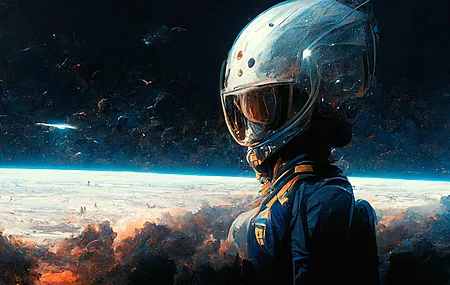 高清宇航员 太空 行星 恒星 宇宙 外星人 艺术 头盔 电脑 4K壁纸 4096×2304