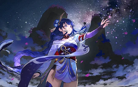 长发 动漫 动漫女孩 原神 雷登幕府 中国服装 中国游戏 明星 电脑 4K高清壁纸 4800×2700