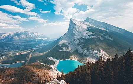 高清自然 风景 远景 云 山 树 森林 湖 岩石 电脑 高清壁纸 6720×4480
