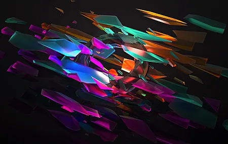 AI艺术 黑色背景 彩色 透明 抽象 电脑 4K高清壁纸 3840×2160