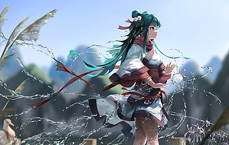 热门动漫 动漫女孩 奇幻艺术 五行雾山 电脑 高清壁纸 7680×4320