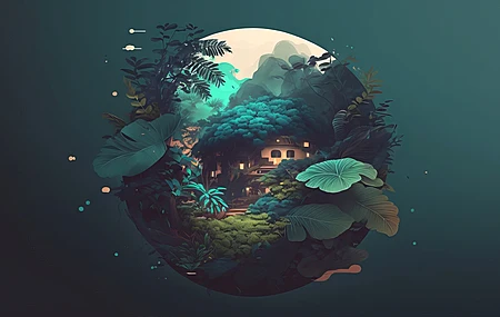 插图 简单背景 极简主义 树叶 球体 自然 球形 电脑 无水印壁纸 4579×2616