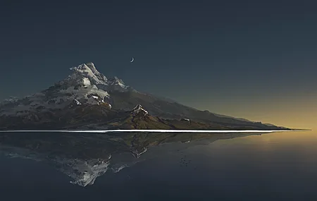 山顶 早晨 黎明 自然 数字绘画 电脑 高清壁纸 5320×2660