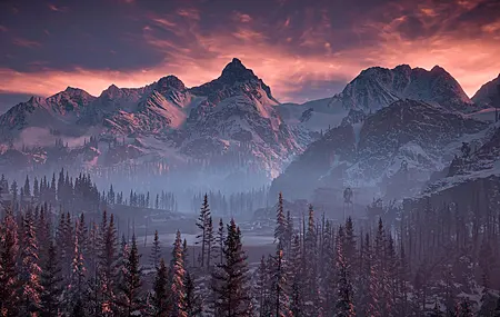 经典景观 日落 树木 森林 薄雾 云 河流 AI艺术 电脑 无水印壁纸 3840×2160