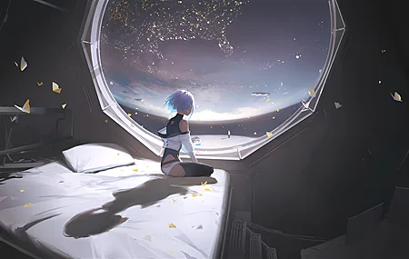 经典涂鸦 床 赛博朋克 动漫 星球 窗口 4K壁纸 4096×2494