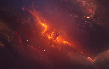 空间 星云 宇宙 空间艺术 橙色 AI艺术 无水印壁纸 3840×2400