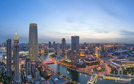 唯美城市灯光 天津 海河 电脑 壁纸 3840×2400