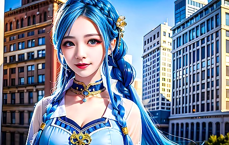 亚洲人 妇女 辫子 看着观众 微笑 长发 电脑用纸 8K纸 无水印壁纸 7899×5614
