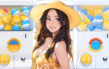 动漫女孩 霓虹灯 人工智能艺术 电脑 4K高清壁纸 3840×2160