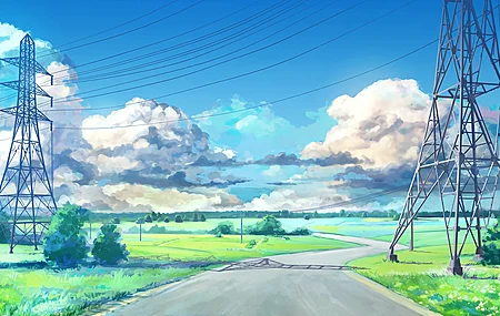 电线 云 天空 电线杆 草地 道路 积云 电脑 无水印壁纸 3840×2160
