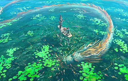 精选数码艺术 艺术品 插图 幻想艺术 船 水 龙 电脑 桌面壁纸 6000×3375