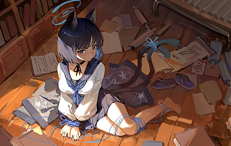 美诺 动漫 动漫女孩 蓝色档案馆 电脑 壁纸 5676×3350