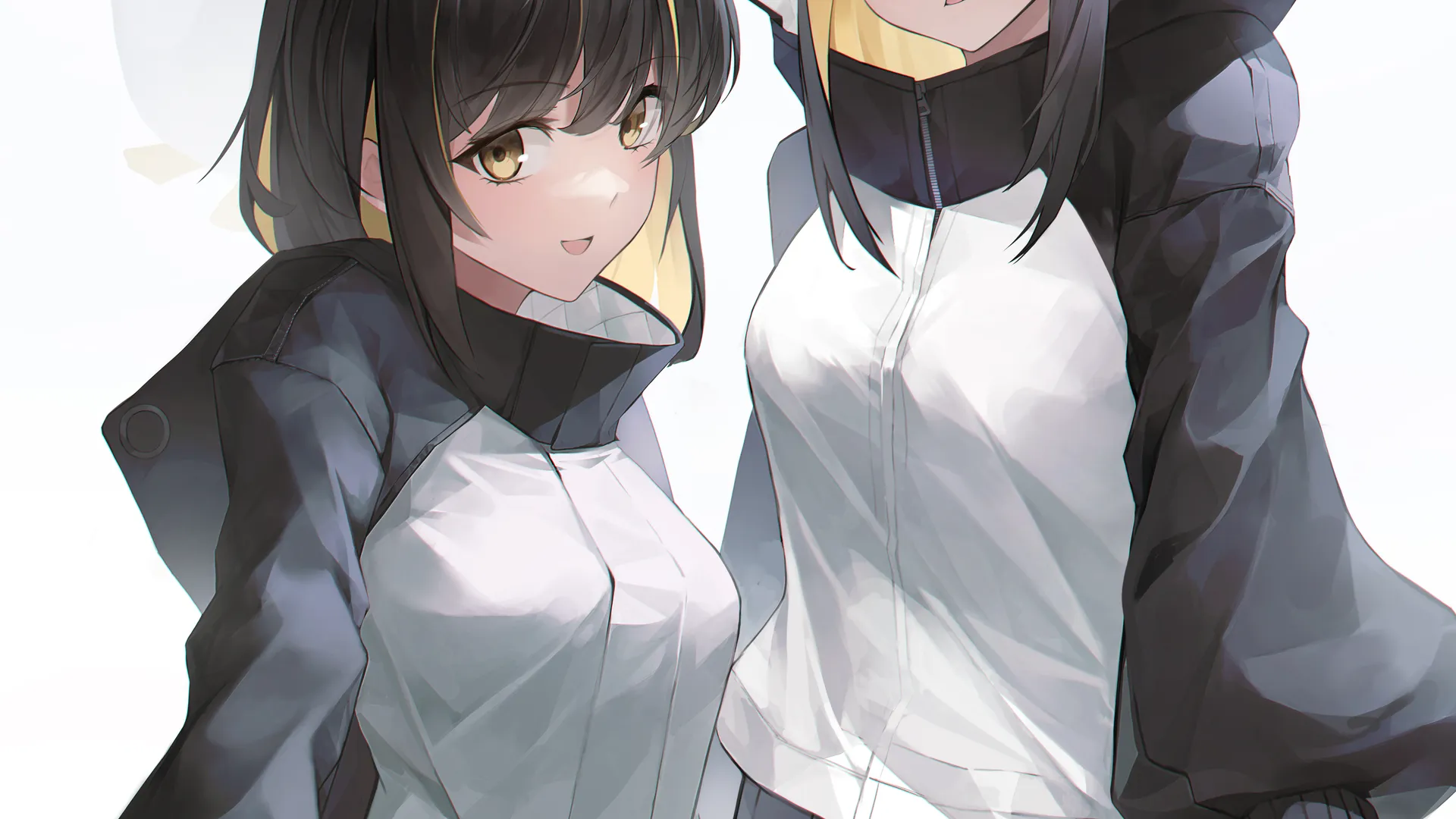 原创人物 双胞胎 两个女人 动漫 动漫女孩 艺术品 数字艺术 粉丝艺术 黄眼睛 手机 无水印壁纸 5000×7000