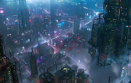 AI艺术 赛伯朋克 城市 概念艺术 插图 电脑 壁纸 5824×3264
