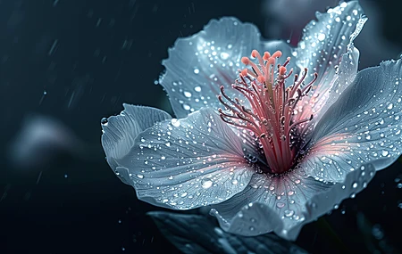 超清水滴 鲜花 特写 电脑 无水印壁纸 5824×3264