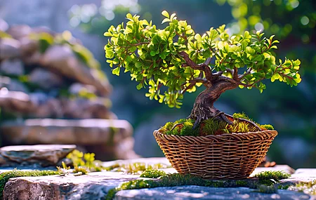 盆景 植物 树木 自然 人工智能艺术 电脑 4K高清壁纸 5824×3264