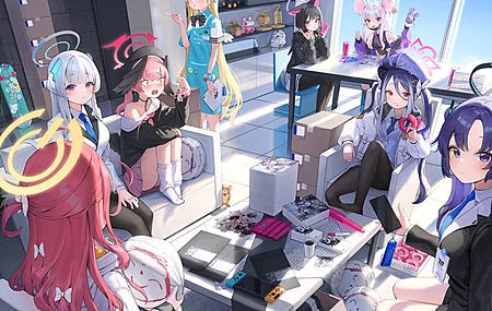 高清少女组合 动漫 动漫女孩 蓝色档案 电脑 壁纸 5153×3522