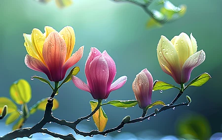 精选AI艺术 鲜花 水滴 电脑 4K壁纸 5824×3264