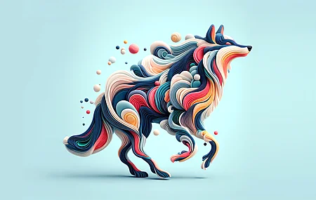 狼 软渐变 软阴影 AI艺术 明亮 多彩 电脑 壁纸 3840×2160