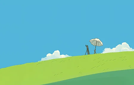 数码艺术 艺术品 风升起 伞 画架 电脑 桌面壁纸 3840×2160