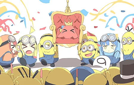 摇滚 小黄人 电脑 无水印壁纸 4093×2353