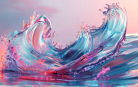 经典色彩缤纷 柔和 波浪 水花 液体 电脑 手机壁纸 5824×3264