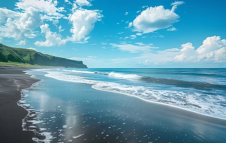 云 海滩 波浪 海 电脑 手机壁纸 5824×3264