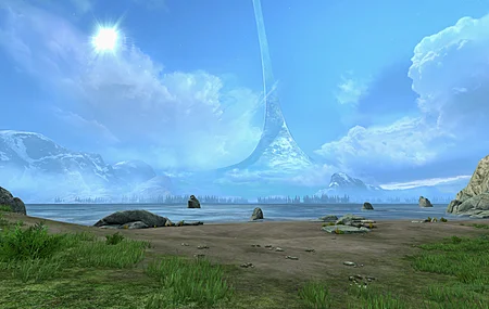 光环 游戏 水 海滩 山脉 地平线 科幻 虚拟 电脑 无水印壁纸 3840×2160