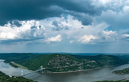 风景 天空 山脉 丘陵 夏天 自然 桥梁 水 云 多云 河流 电脑 壁纸 5120×2160