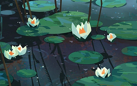 鲜花 数字艺术 艺术品 睡莲 绘画 设计 电脑 无水印壁纸 3840×2160