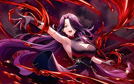 精选动漫 动漫女孩 紫色眼睛 暗影 灾厄魔女 奥罗拉 高清壁纸 3840×2160