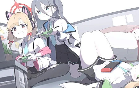 动漫女孩 校服 萝莉 游戏 无水印壁纸 8500×4000