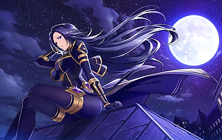 热门痣 暗影 动漫 月亮 动漫女孩 月光 尖耳朵 桌面壁纸 3840×2160