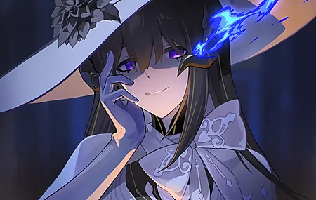 戴帽子的女人 游戏 女孩 星轨 蓝色火焰 动漫女孩 无水印壁纸 3840×2160