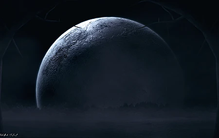 数字艺术 星球 陨石坑 4K高清壁纸 5000×3000
