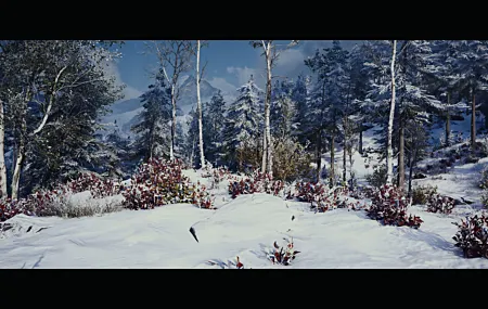 唯美刺客信条 冬天 绘画 风景 PC游戏 视频游戏 雪 天空 树木 CGI 壁纸 7680×4320