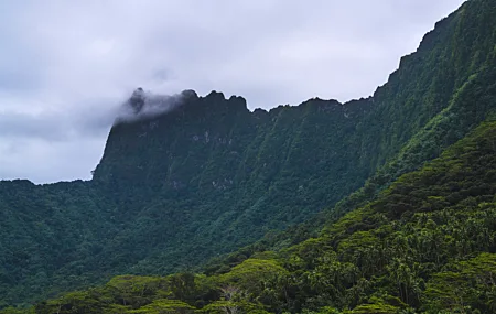 山脉 风景 自然 云 丛林 岛屿 壁纸 7680×5120