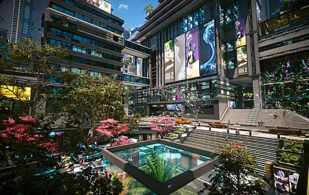 绚丽树木 树屋 花园 花园城市 广告 霓虹灯 绿色 城市 赛博朋克 摩天大楼 视频游戏 壁纸 3840×2160