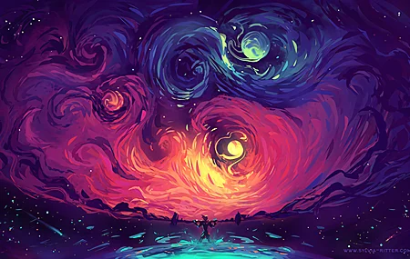 色彩缤纷 欢乐 太空 星球 发光 数字艺术 升级 桌面壁纸 3840×2160