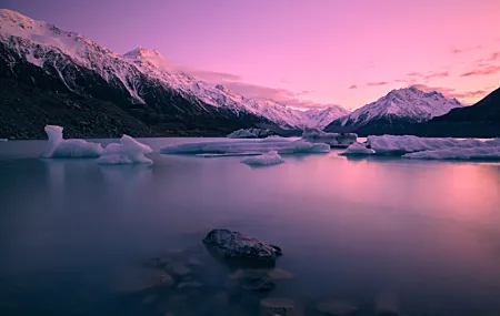 热门自然 风景 山脉 雪山 雪 冰 岩石 水 天空 云 急流 黎明 湖 高清壁纸 6229×4153