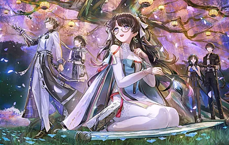 唯美电子 游戏 人物 微笑 女孩 流浪者 快乐 灯笼 画笔 绘画 手机壁纸 4795×2699