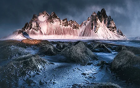 热门摄影 风景 山脉 自然 冰岛 沙子 海滩 阳光 高清壁纸 3840×2160